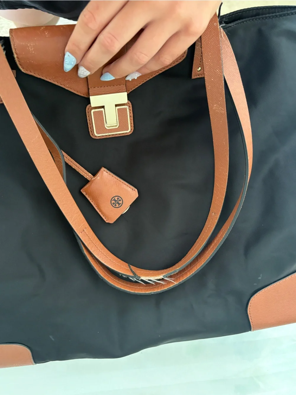 Tory Burch black nylon tote